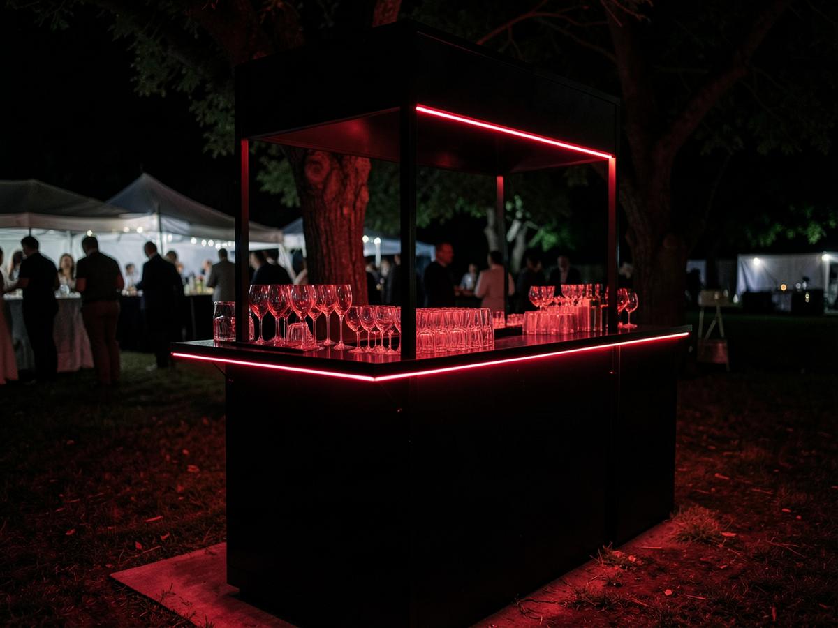 Estrutura do bar de drinks montada no evento